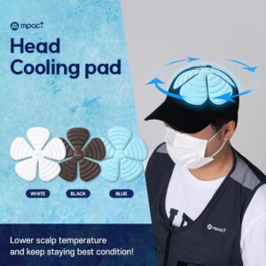 mpac+ Head Cooler | Cooling Head Wraps, Head Cooling Pad - Reduced Head Heat for People Wearing Hat for Outdoor Activities, Work, Hot Weather Relief and Hair Loss, Freeze Below 64°F 82°F (82°F, Black)