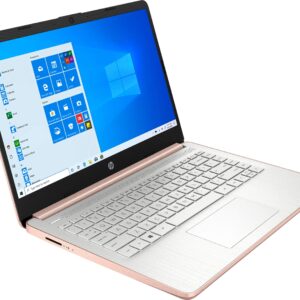 HP 14 14" Laptop Computer, Intel Quad-Core Celeron N4120 Processor, 16GB DDR4 RAM, 320GB Storage (64GB eMMC + 256GB SD Card), 802.11AC WiFi, Bluetooth 5.0, Type-C, Rose Gold, Windows 11 Home in S mode