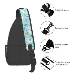 Llama Sling Bag Chest Bag Daypack Crossbody Sling Backpack for Travel Sports Running Hiking