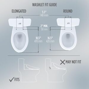 TOTO SW4736AT40#01 WASHLET+ Electronic Bidet Toilet Seat, Elongated, Cotton White