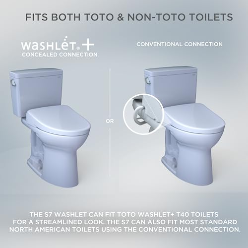 TOTO SW4736AT40#01 WASHLET+ Electronic Bidet Toilet Seat, Elongated, Cotton White