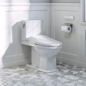TOTO SW4734AT40#01 WASHLET+ Electronic Bidet Toilet Seat, Elongated, Cotton White