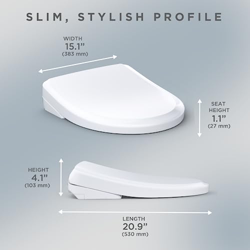 TOTO SW4734AT40#01 WASHLET+ Electronic Bidet Toilet Seat, Elongated, Cotton White