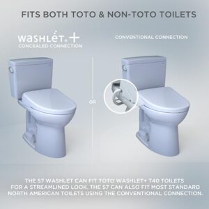 TOTO SW4734AT40#01 WASHLET+ Electronic Bidet Toilet Seat, Elongated, Cotton White