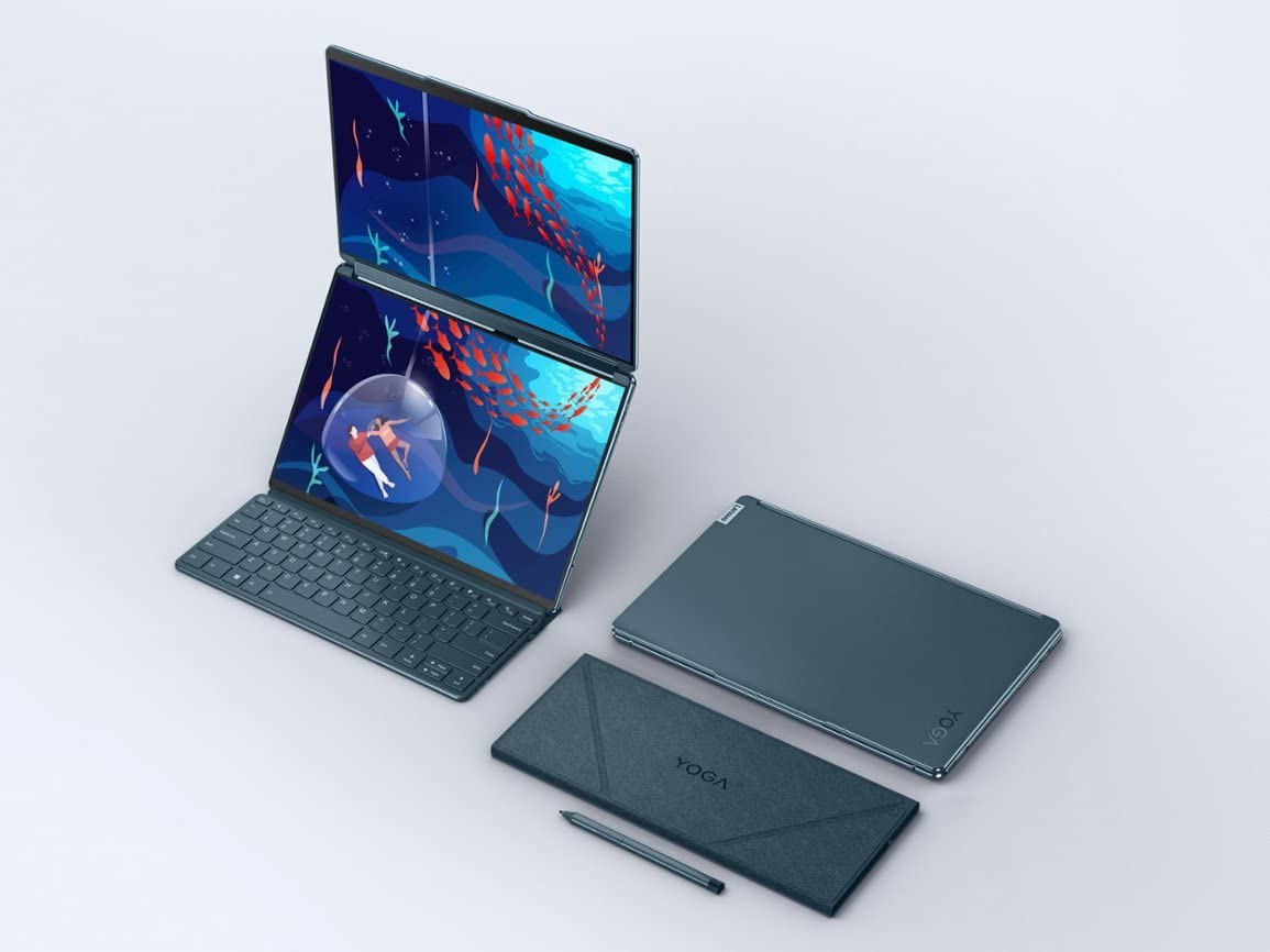 Lenovo Yoga Book 9i 2-in-1 13.3" 2.8K Dual Screen OLED Touch Laptop - Intel Core i7-1355U with 16GB Memory - 512GB SSD - Tidal Teal - US Version (512GB- US Model Warranty)