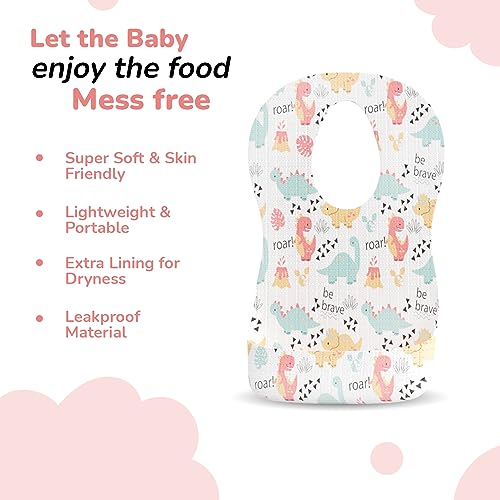 POUATU Premium Disposable Bibs Baby - Mess-Free Feeding and Easy Cleanup - Pack of 20