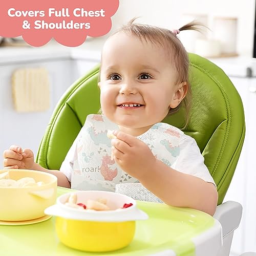 POUATU Premium Disposable Bibs Baby - Mess-Free Feeding and Easy Cleanup - Pack of 20