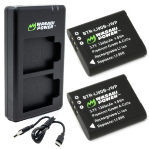 wasabi power battery (2-pack) and usb-c dual charger for ricoh db-110 and ricoh gr iii, gr iiix, theta x, wg-6, g900