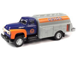 1954 tanker truck dark blue and orange union 76" 1/87 (ho) scale model by classic metal works 30650