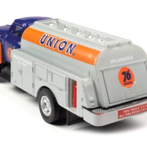 1954 Tanker Truck Dark Blue and Orange Union 76" 1/87 (HO) Scale Model by Classic Metal Works 30650