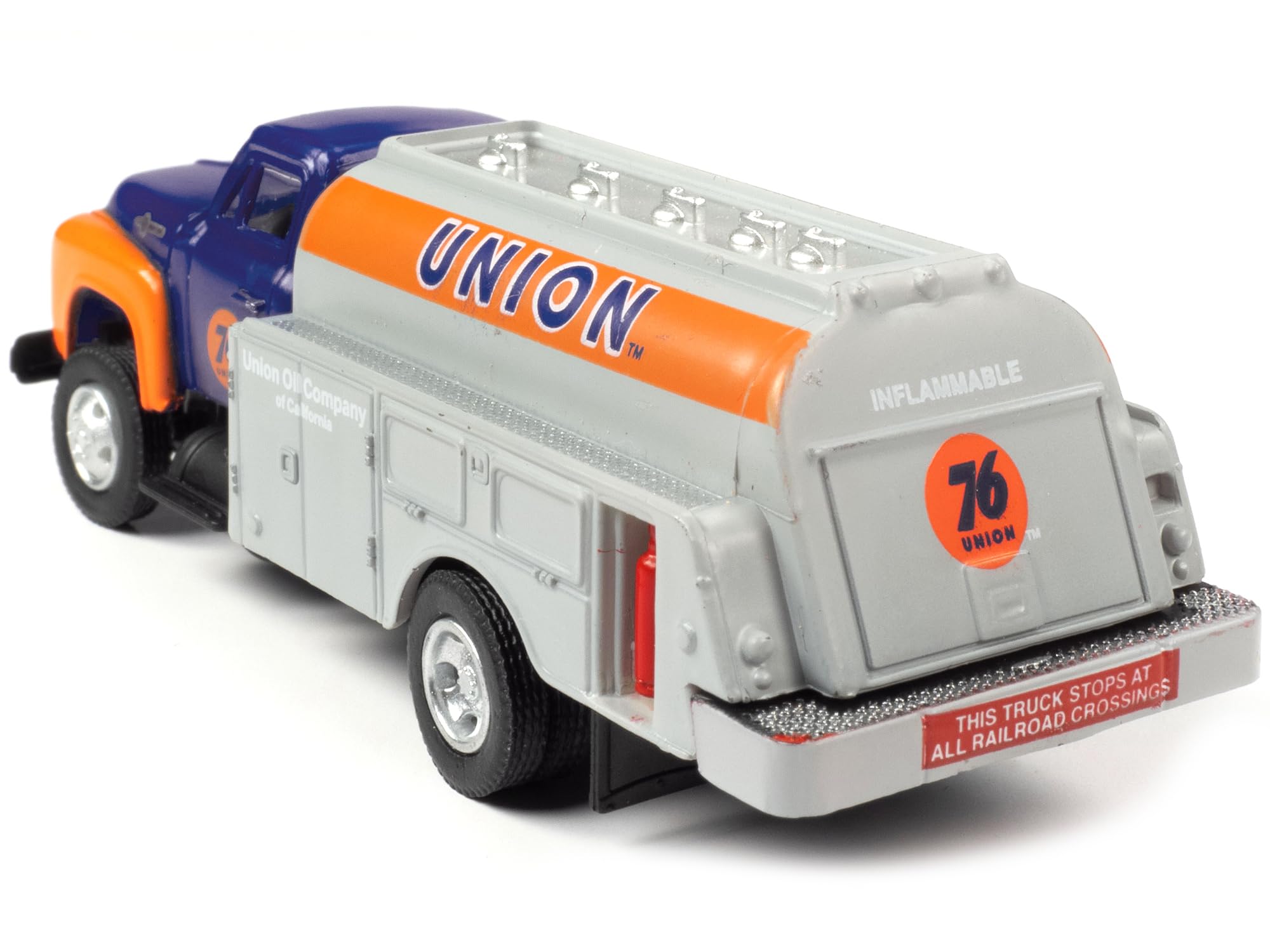 1954 Tanker Truck Dark Blue and Orange Union 76" 1/87 (HO) Scale Model by Classic Metal Works 30650