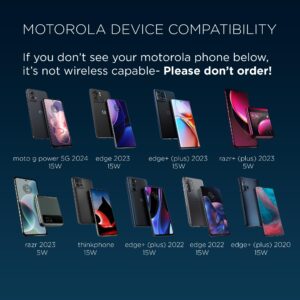 Motorola TurboPower 15W Qi Wireless Stand for Fast Charging of Moto G Power 5G (2024), Motorola Edge 2022/2023, Edge+ (Plus) 2023/2022/2020, Razr+ (Plus) 2023, Razr 2023, ThinkPhone by Motorola