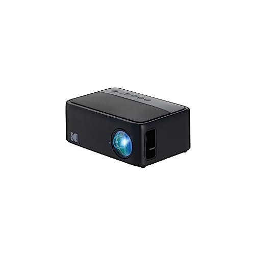 KODAK FLIK X1 Mini Pico Projector | Portable Compact 100” Projector with Remote Control & 2W Speakers Plays Movies, TV Shows & Games | Compatible with HDMI, USB, AV, Smartphone, Firestick Black