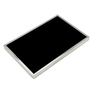 bam & boo - black velvet jewelry tray and pad with polished metal trim(11.75" x 8" x 0.6")