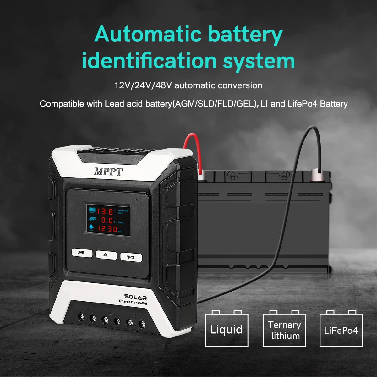 BreeRainz 80 Amp MPPT Solar Charge Controller 12V/24V/48V Auto,80A Solar Panel Regulator Max 80V PV Input,LCD Display Solar Controller for AGM Sealed Gel Flooded/Ternary Lithium/Lifepo4 Battery