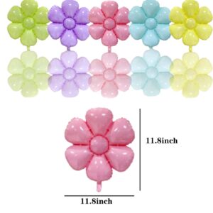 10 Pcs Daisy Balloons,Flower Theme Party Supplies Flower Aluminum Foil Balloons Birthday Wedding Baby Shower etc Party Decoration