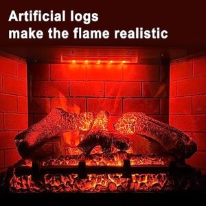 35 Inch Electric Fireplace Inserts Recessed Electric Fireplace Heater with Log Designed for Stud, Cabinet & Mantel Low Noise 1500W,6 Flame Colors,8h Timer,Control by Touch Screen & Remote,Black