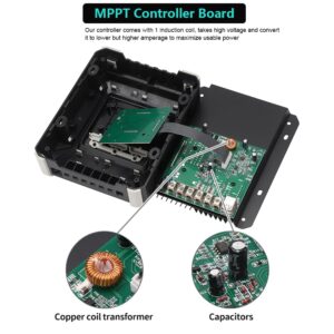 BreeRainz 40 Amp Solar Charge Controller MPPT 12V/24V/48V Auto Identify, Max.80V PV Input Solar Controller with LCD Display 2 USB, Solar Panel Controller for Lead Acid/Ternary Lithium/Lifepo4 Battery