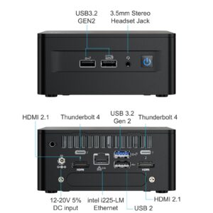 Intel NUC 13 Pro, 4.6 GHz Frequency, Core i5-1340P Processor, 12C 16T, Iris Xe Graphics, Dual Channel 16GB DDR4, 512GB SSD, 8K 4-Screen Display, WiFi 6E, BT5.3 for Business, Editing, AI Creation