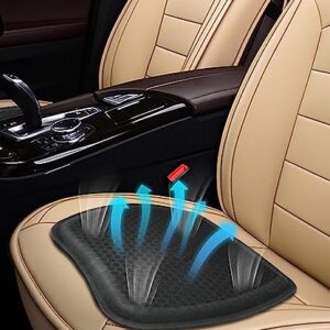 Zlirfy Gel Seat Cushion,Gel Seat Cushion for Long Sitting,Cooling Truck Seat Cushion Breathable Car Seat Cushion,Honeycomb Design Egg Cushion Chair Pad,Seat Cushion for Car,Wheelchair,Home (Black)