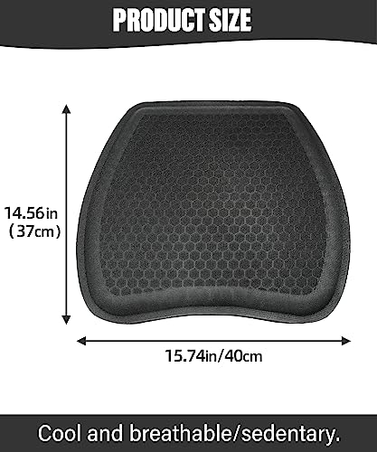 Zlirfy Gel Seat Cushion,Gel Seat Cushion for Long Sitting,Cooling Truck Seat Cushion Breathable Car Seat Cushion,Honeycomb Design Egg Cushion Chair Pad,Seat Cushion for Car,Wheelchair,Home (Black)