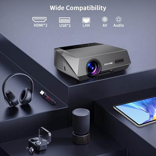 Smart Projector 4K with 5G WiFi and Bluetooth, 1200 ANSI Ultra Bright Daylight Auto Focus Projectors with HDR10+ 6D Auto Keystone, 4K Home Theater Video Proyector for Gaming Movie Business