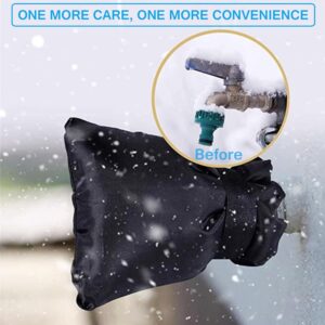 Outdoor Faucet Covers for Winter, Actgan 8.3"H x 6"W Thickened Outside Garden Faucet Socks for Freeze Protection, Reusable Insulated Faucet Covers, 3 Pack, Black