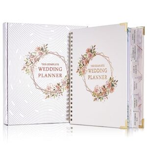 Bride's Wedding Planner & Organizer - Wedding Planner, 188 Pages, Gold Foil Hardcover with Metal Corners + 6 Inside Pockets + Countdown Calendar, Engagement Diary Gift for the Future Bride and Groom