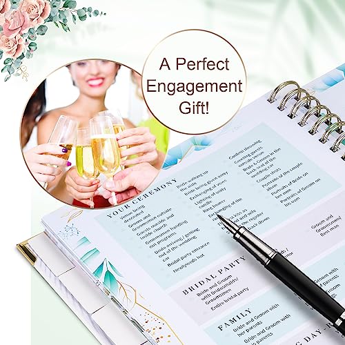 Bride's Wedding Planner & Organizer - Wedding Planner, 188 Pages, Gold Foil Hardcover with Metal Corners + 6 Inside Pockets + Countdown Calendar, Engagement Diary Gift for the Future Bride and Groom