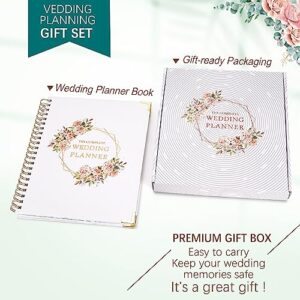 Bride's Wedding Planner & Organizer - Wedding Planner, 188 Pages, Gold Foil Hardcover with Metal Corners + 6 Inside Pockets + Countdown Calendar, Engagement Diary Gift for the Future Bride and Groom