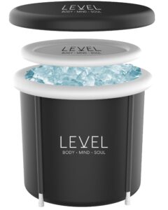 level body mind soul - portable ice bath with cover included - ice bath for athletes, post-workout recovery cold therapy - can help improve sleep and your general wellbeing - 29x29 inches