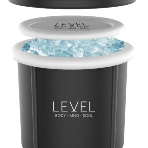 Level Body Mind Soul - Portable Ice Bath with Cover included - Ice Bath for athletes, post-workout recovery Cold Therapy - Can help improve Sleep and your general Wellbeing - 29x29 Inches