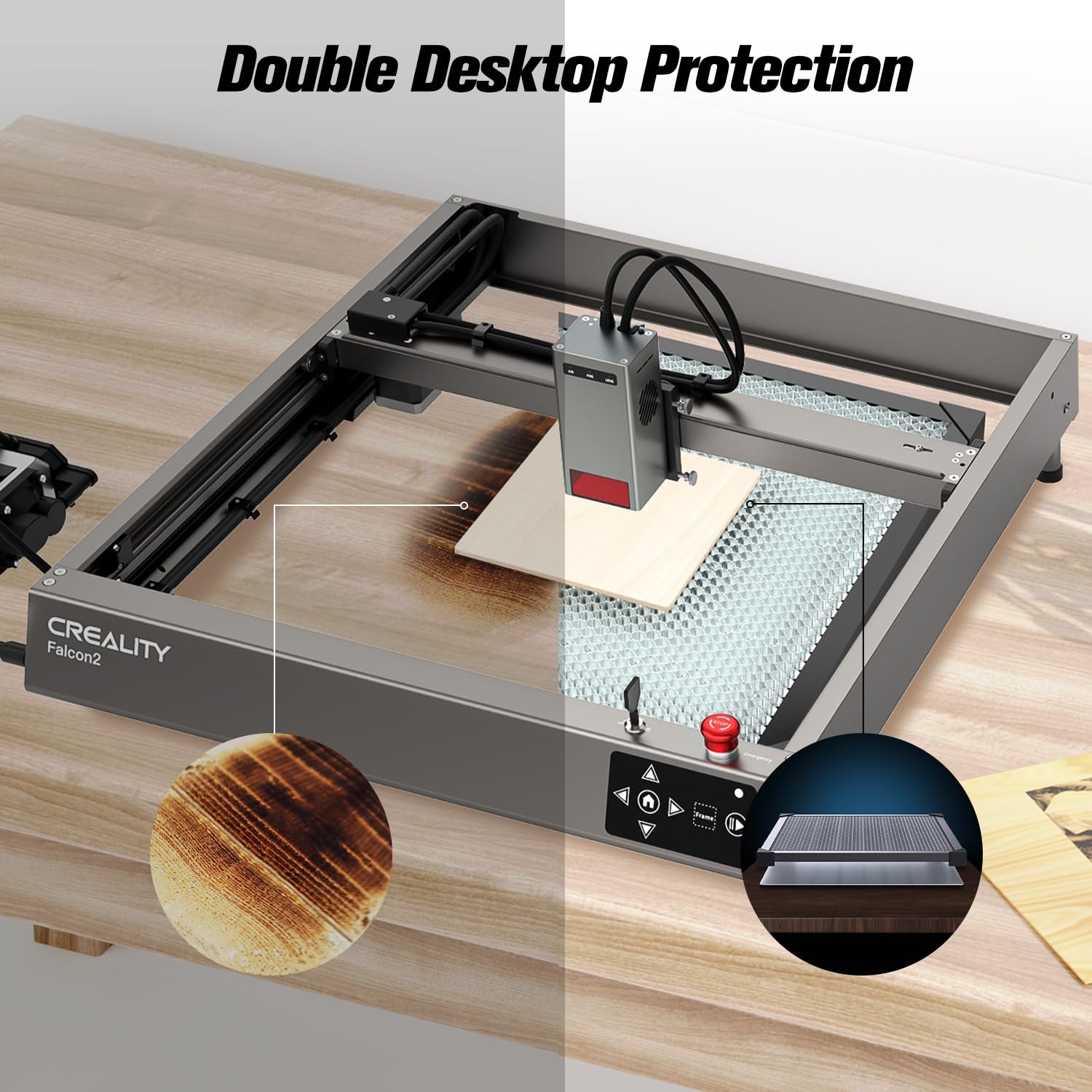 Creality Honeycomb Working Table, Soulmate for Falcon/Falcon2 and Most Laser Engraver and Cutter Machine, Honeycomb Working Panel for Fast Heat Dissipation and Desktop-Protecting,19.68"x 19.68"x 0.87"