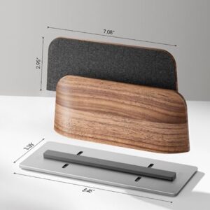 UPERGO Vertical Laptop Stand for Desk, Laptop Holder to Dock MacBook, MacBook Pro and Other Laptops, Black Walnut Wood