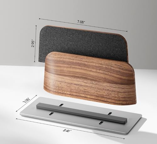 UPERGO Vertical Laptop Stand for Desk, Laptop Holder to Dock MacBook, MacBook Pro and Other Laptops, Black Walnut Wood