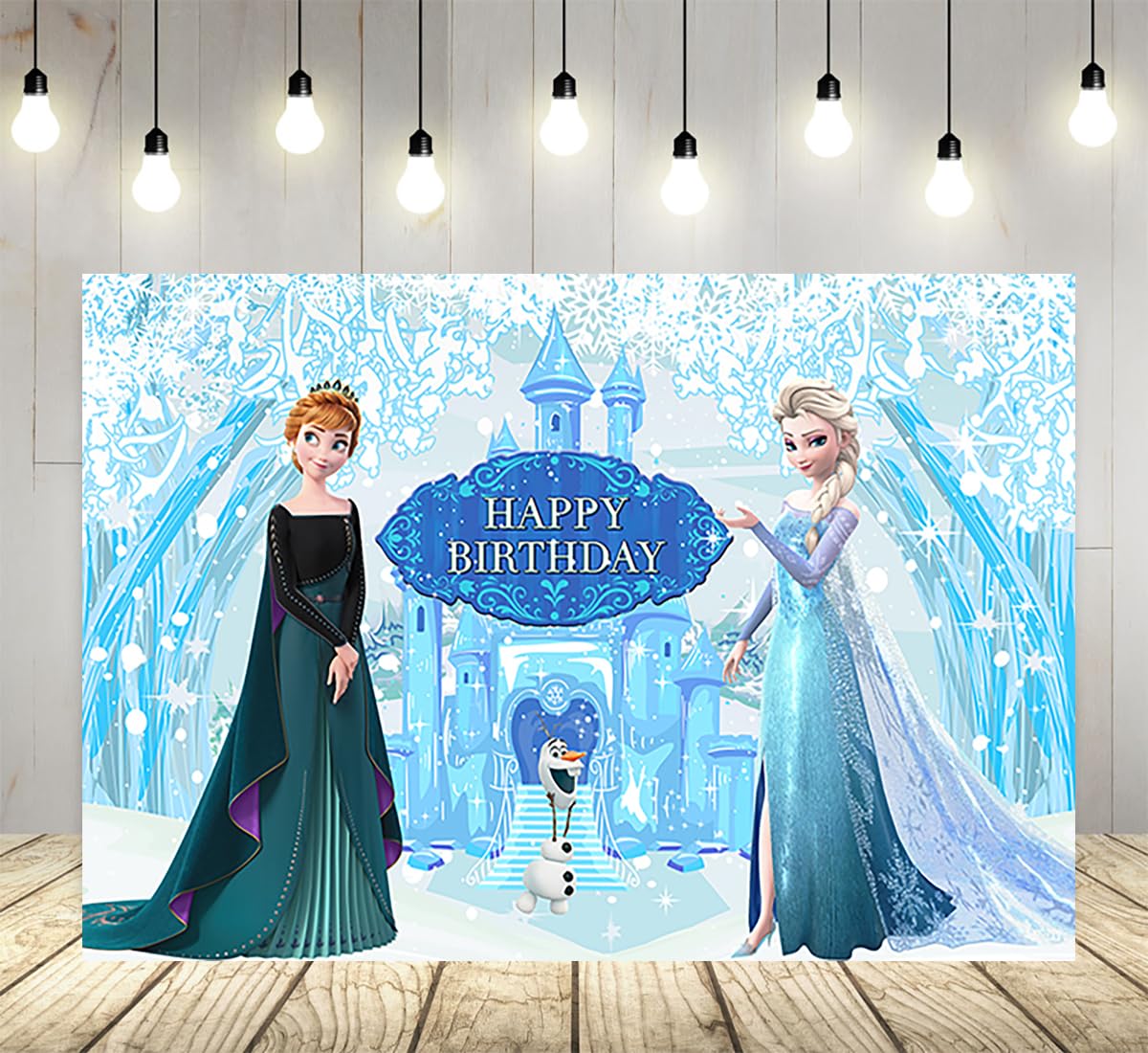 Snow White Backdrop for Birthday Party Supplies Frozen Photo Backgrounds Princess Elsa Anna Theme Baby Shower Banner 59x38in