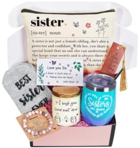 builtfit sister gifts sisters birthday gift ideas from sister - sisters birthday gifts box from brother, best sister ever gifts, unique tumbler christmas gifts for sister, best friend, bff, bestie