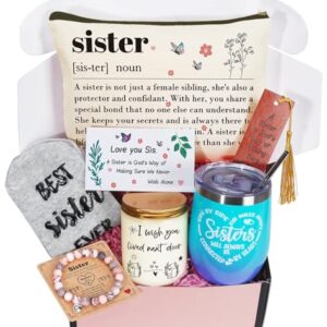 BuiltFit Sister Gifts Sisters Birthday Gift Ideas from Sister - Sisters Birthday Gifts Box from Brother, Best Sister Ever Gifts, Unique Tumbler Christmas Gifts for Sister, Best Friend, BFF, Bestie