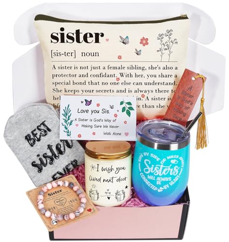 BuiltFit Sister Gifts Sisters Birthday Gift Ideas from Sister - Sisters Birthday Gifts Box from Brother, Best Sister Ever Gifts, Unique Tumbler Christmas Gifts for Sister, Best Friend, BFF, Bestie