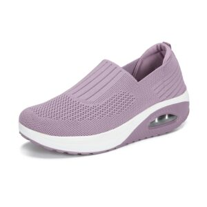 touchmosees women platform nurse sneakers air cushion orthopedic diabetic walking wedge sneaker toning rocker shoes 2266 pink 41