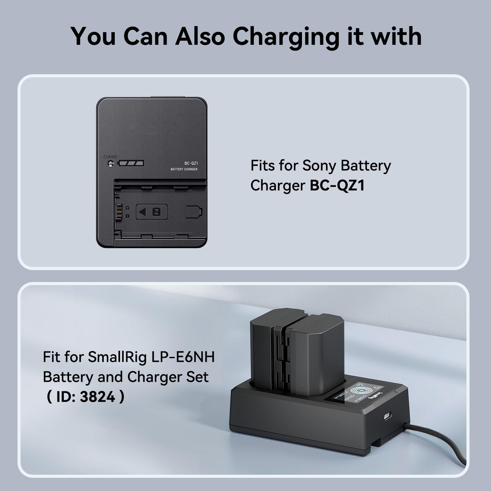 SMALLRIG NP-FZ100 2400mAh Camera Replacement Battery for Sony A7R V, A7 IV, A7S III, USB-C 2.5H Fast Charging Camera Battery for A7R IV, A7R III, A7 III, A7C, A7C II, A6600, A6700, FX3, ZV-E1-4265B