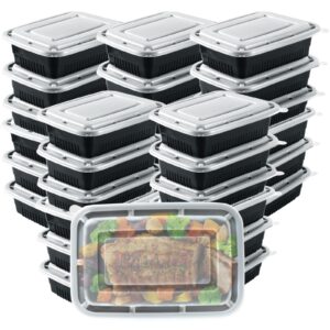 beafota 32oz 50pack meal prep containers, bento boxes reusable, bpa free food prep storage containers with lids, stackable, dishwasher, freezer safe