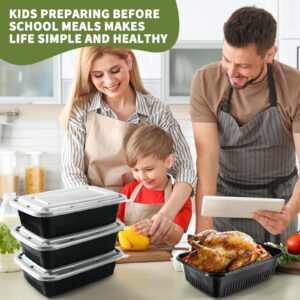 BeaFota 32oz 50pack Meal Prep Containers, Bento Boxes Reusable, BPA Free Food Prep Storage Containers with Lids, Stackable, Dishwasher, Freezer Safe