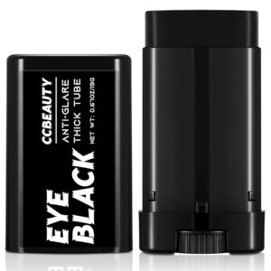 ccbeauty eye black, sweatproof eyeblack stick for baseball football softball lacrosse, black face paint sports grease stick for pro performance, game day cheer playoffs accessories for players & fans
