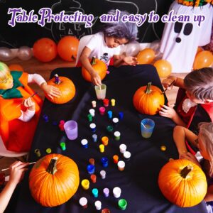 12 Pieces Halloween Disposable Plastic Tablecloth for Rectangle Tables Waterproof Table Cover for Halloween Parties and Decorations, 54 x 108 Inch, Black, Orange, Purple