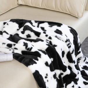 Cow Print Blanket, Soft Lightweight Cow Baby Blankets for Boys Girls, Double-Sided Cute Black Cow Blanket Soft Warm Cozy Toddler Blankets for Boys Daycare, Cow Gifts for Kids Blanket 50x40 inch