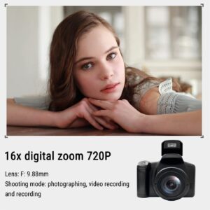 Digital Camera: Camera for Photography, 16x Digital Zoom 720p, Wide Angle Lens DSLR Telephoto Micro SLR, Compact and Portable Rechargeable, Suitable for Students Teenage Girls and Boys Gifts