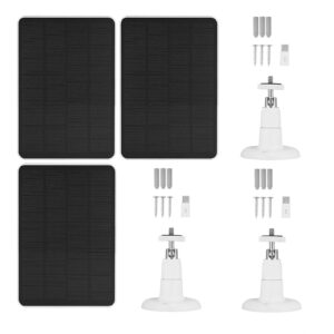 3-Pack Solar Panel Charger Fit for Eufycam 2C/2C Pro/E40/E20/2/2 Pro/E Camera Micro USB & Type C Port Charging 10FT Cable Wall Mount Weatherproof