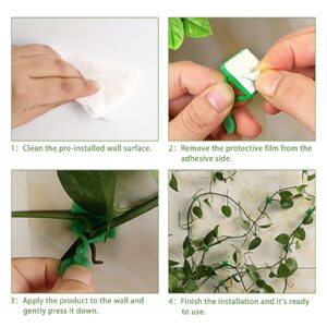 Revylink 100Pcs Plant Clips for Vines Wall Plant Clips for Climbing Plants Training Sticky Hooks Hanging Plants Climbing Wall Fixture Clips Plant Climber Vine Plant Support Green