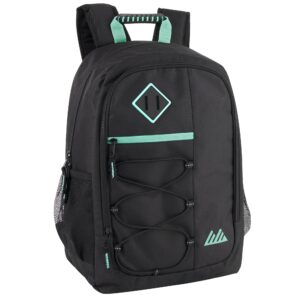 summit ridge 18 inch multi pocket carry on travel backpack for school kids, hiking, work with side pockets (black)